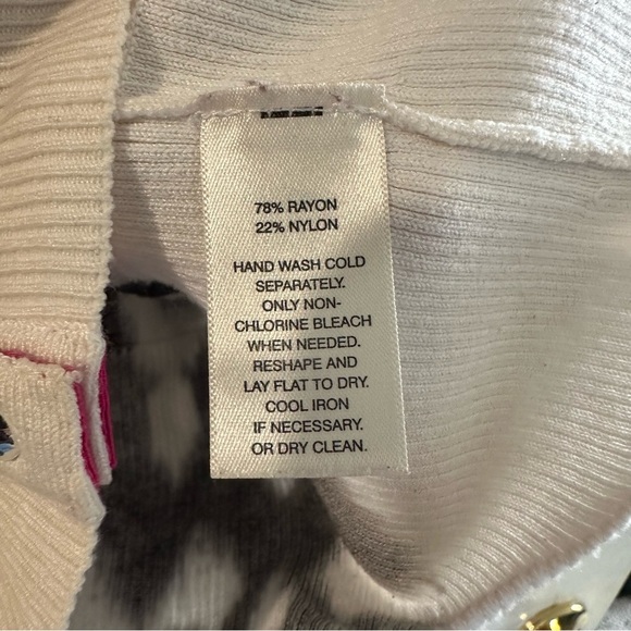 White House Black Market Floral Fleur De Lis Ikat Snap Cardigan Size‎ Large - Picture 5 of 7